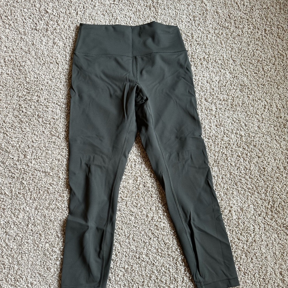 Lululemon wunder train high rise 25” olive green
